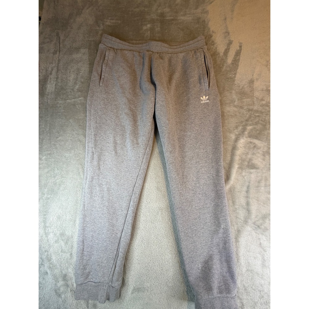 Adidas Sweatpants Mens XL Gray Originals Trefoil Joggers Heathered Fleece